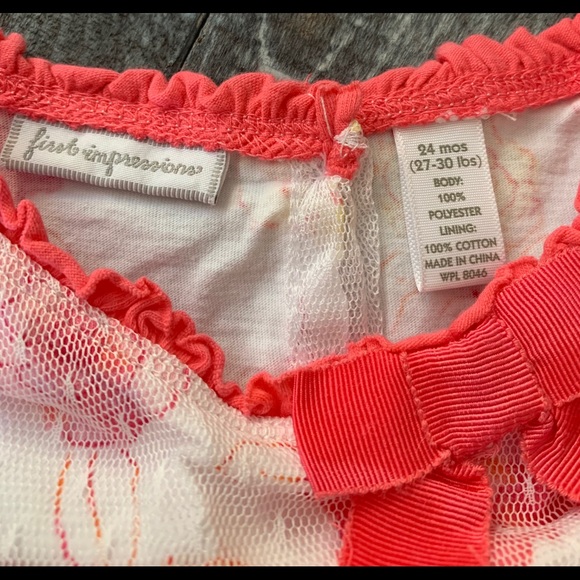 First Impressions Netting Overlay Flower Dress - Picture 3 of 8